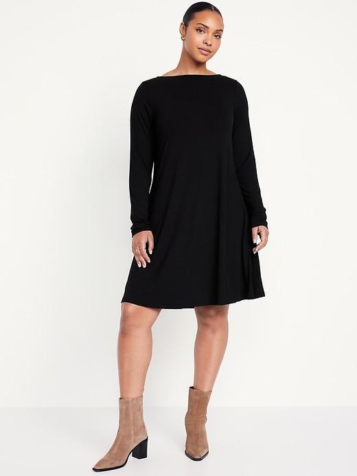 Long-Sleeve Mini Swing Dress Product Image