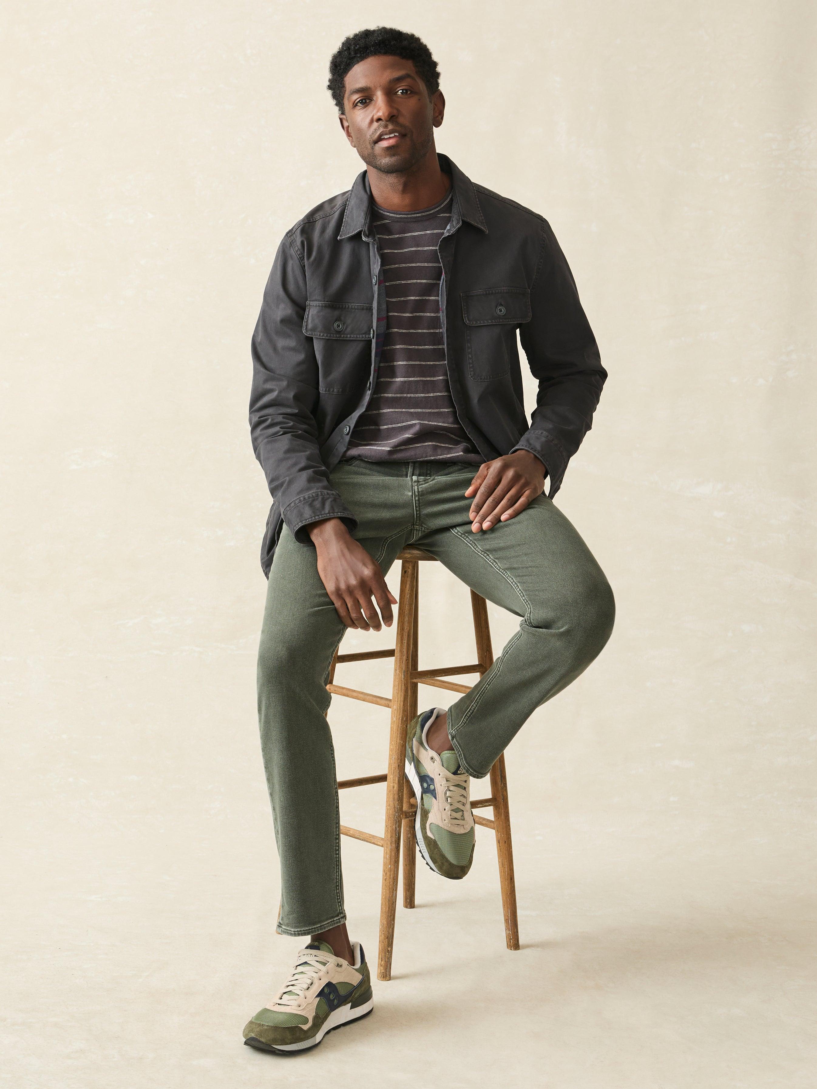 Stretch Terry 5-Pocket Athletic Fit Pant - Fall Olive Male Product Image