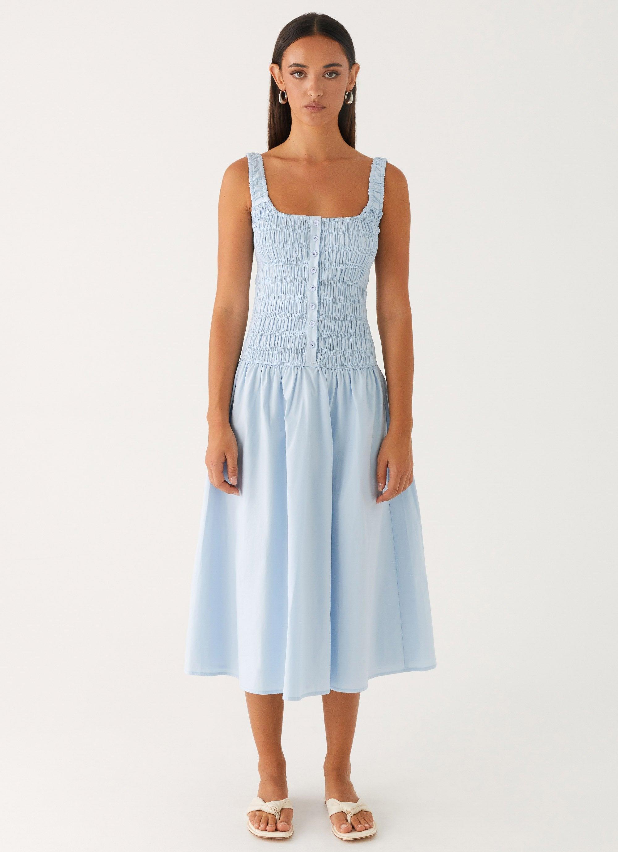 Wildflower Midi Dress - Blue Product Image