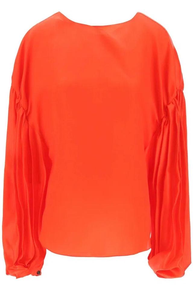 KHAITE Quico Oversized Silk Blouse In Multicolor Product Image