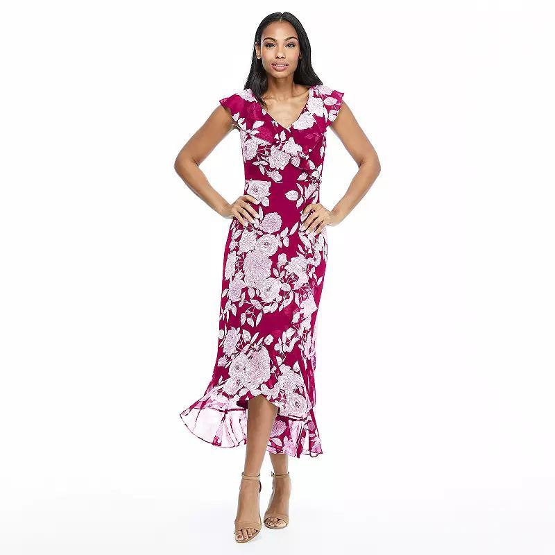 Womens London Times Ruffled Maxi Dress Product Image