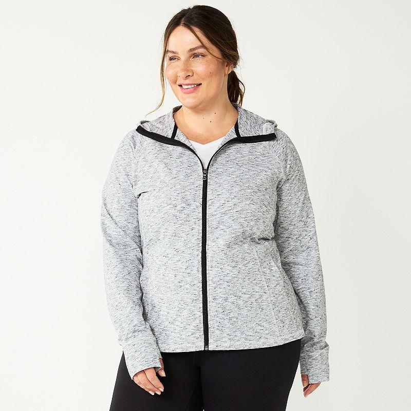 Plus Size Tek Gear Essential Hooded Jacket, Womens White Product Image