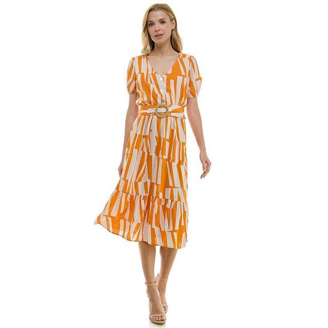 Womens Luxology Belted Midi Dress Product Image