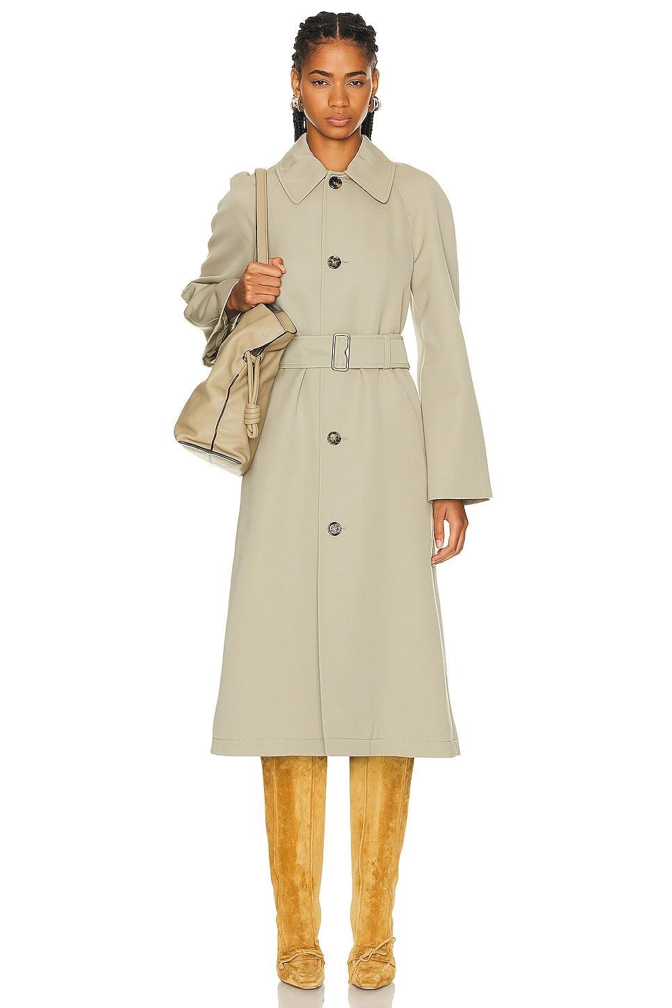 burberry Belted Wool Coat in Hunter at Nordstrom, Size 0 Product Image