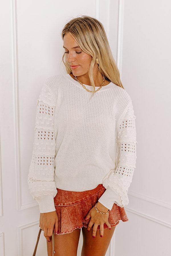 Cityscape Charm Knit Sweater Top in Cream product image