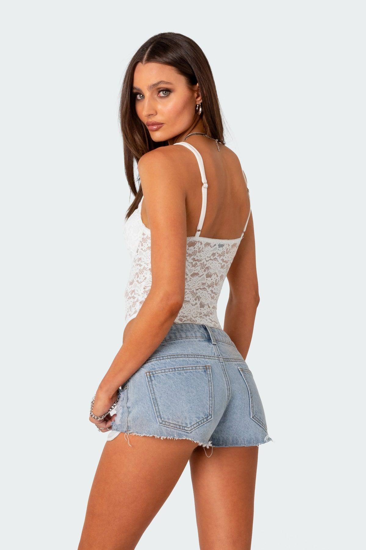 Lace & Satin Cupped Bodysuit Product Image