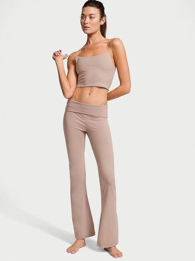 VS Cotton Yoga Foldover Flare Leggings Product Image