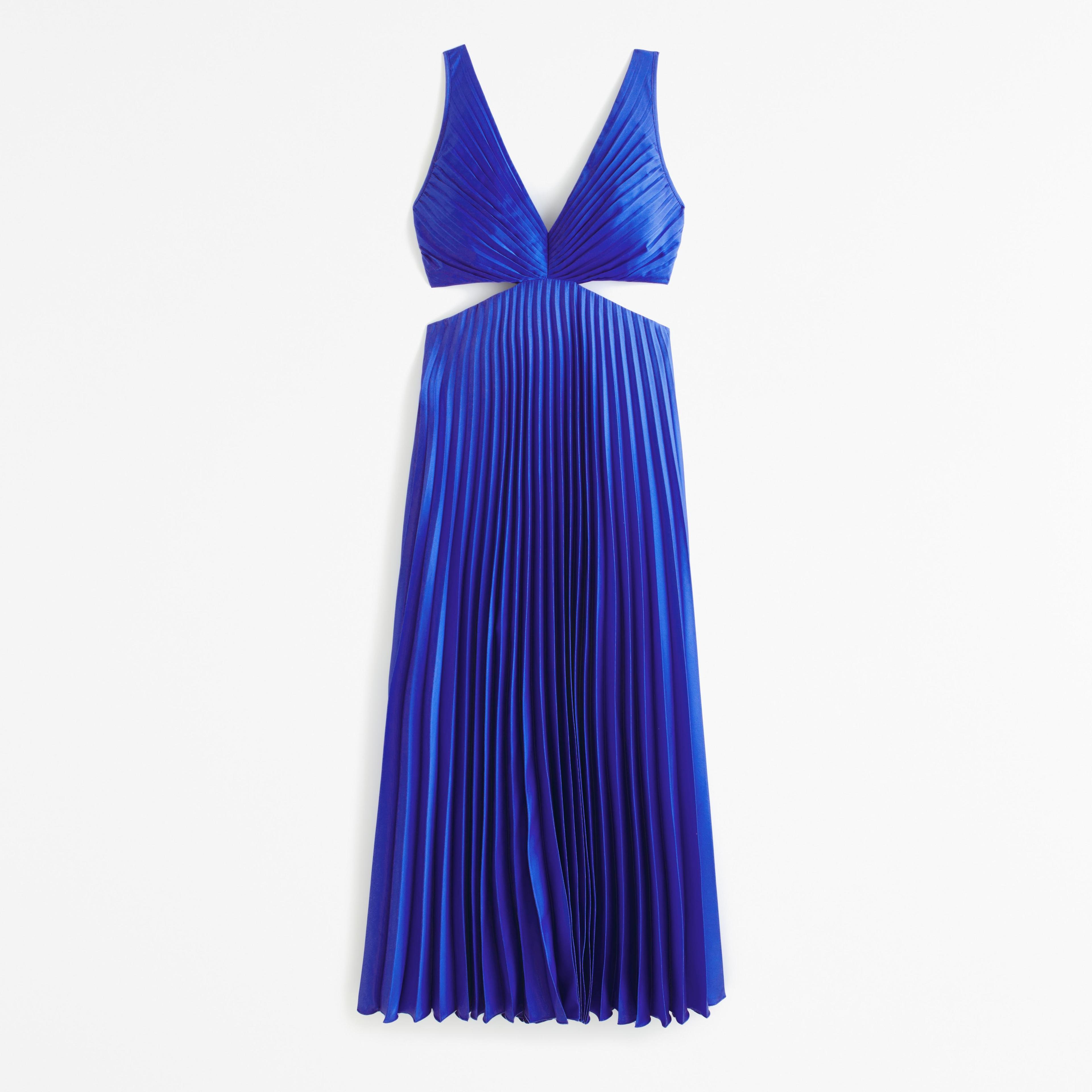 The A&F Giselle Pleated Cutout Maxi Dress Product Image