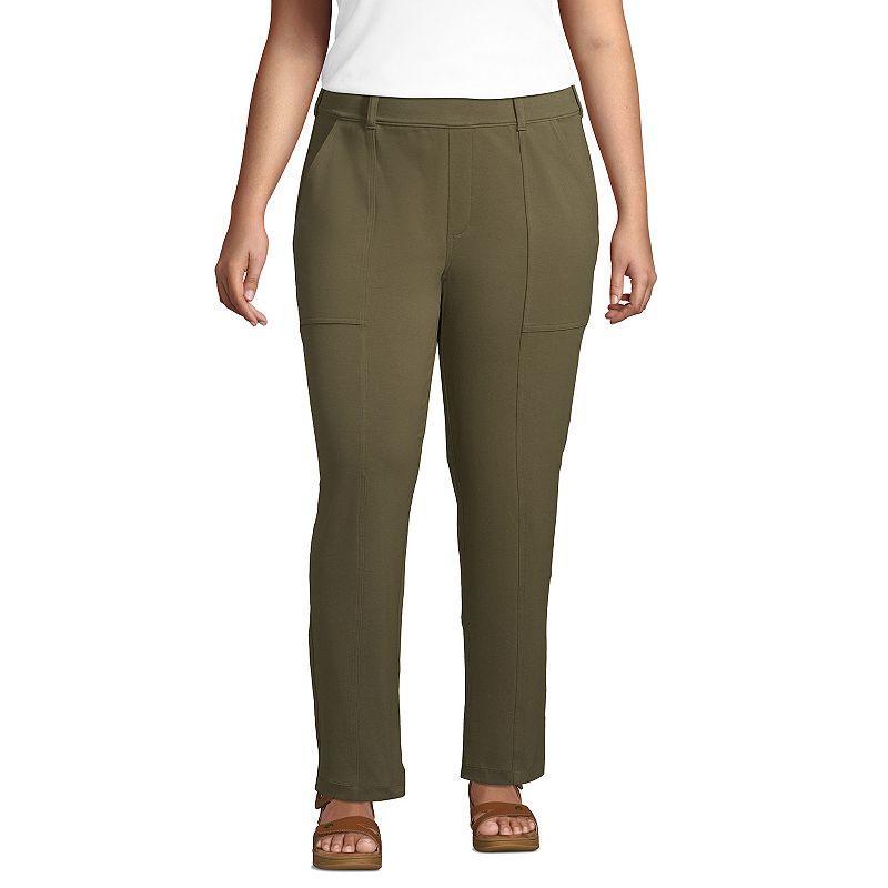 Lands End Plus Size Starfish Mid Rise Elastic Waist Pull On Utility Ankle Pants Product Image