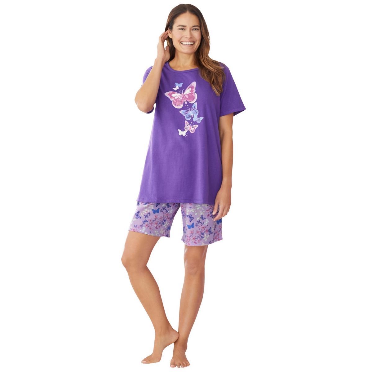 Dreams & Co. Womens Knit Pj Short Set Product Image