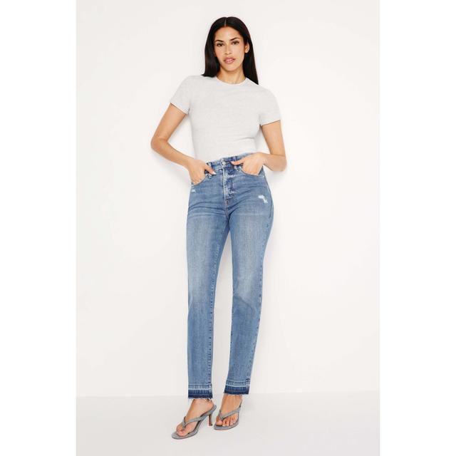 Womens Good Classic Slim Straight Jeans | Indigo, Size 10 | Good American by Khlo Kardashian Product Image