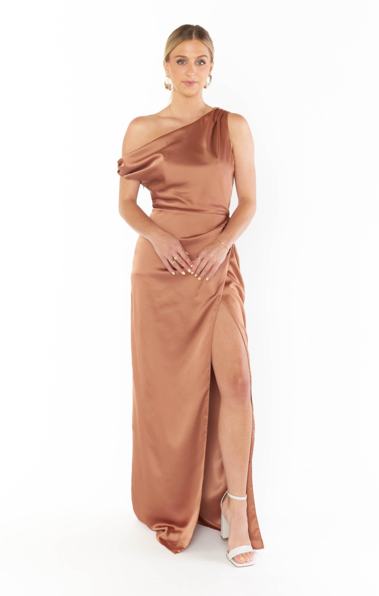 Jodie Dress ~ Copper Luxe Satin Product Image