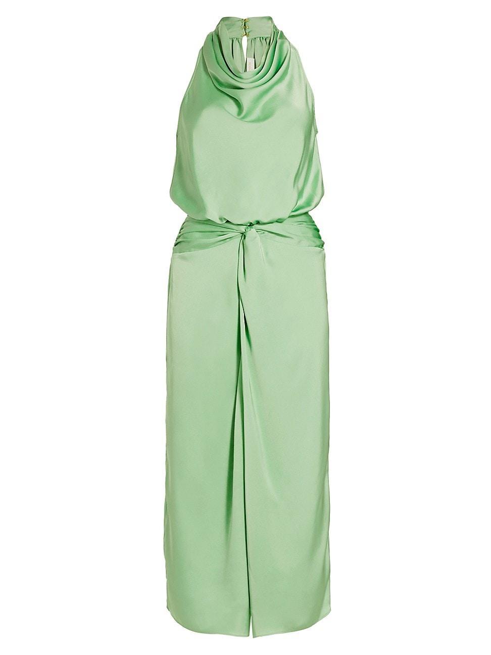 Womens Indie Satin Cowl-Neck Midi-Dress Product Image