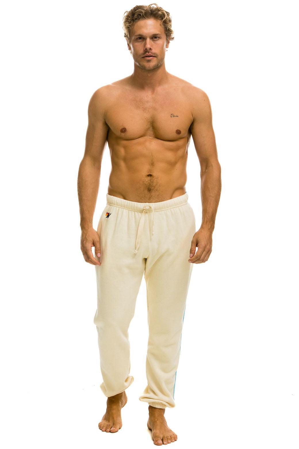 5 STRIPE SWEATPANTS - VINTAGE WHITE // BLUE Male Product Image