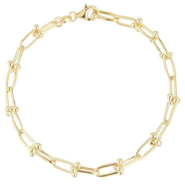 Sunkissed Sterling 14k Gold Over Silver Stirrup Link Bracelet, Womens Yellow Product Image