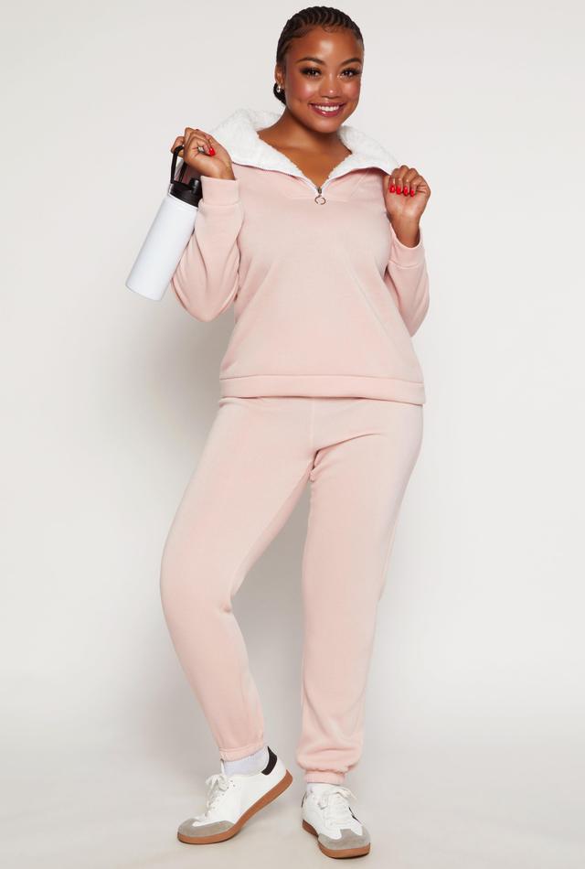 Womens Plus Size Fleece Lined Drawstring Sweatpants Product Image