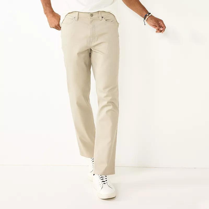 Mens Sonoma Goods For Life Straight-Fit 5-Pocket Everyday Pant Brown Product Image