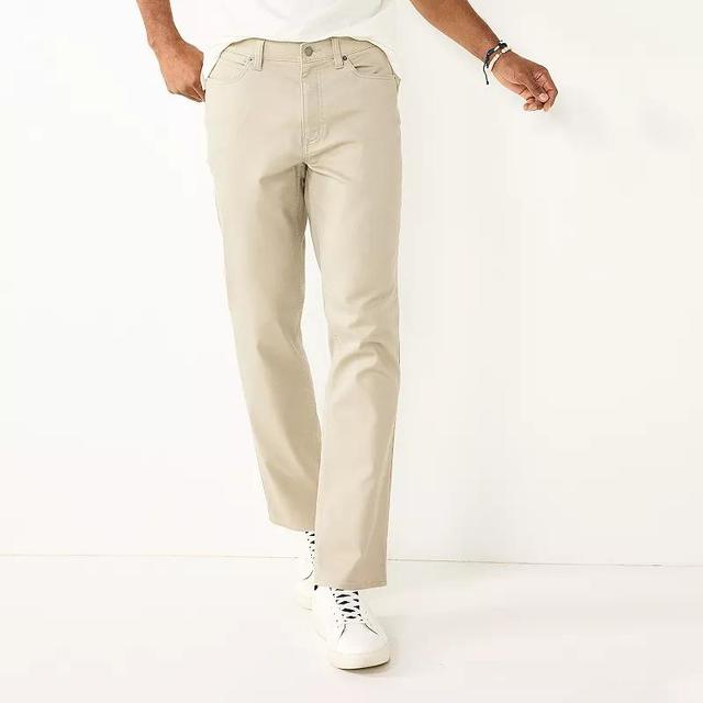 Mens Sonoma Goods For Life Straight-Fit 5-Pocket Everyday Pant Brown Product Image