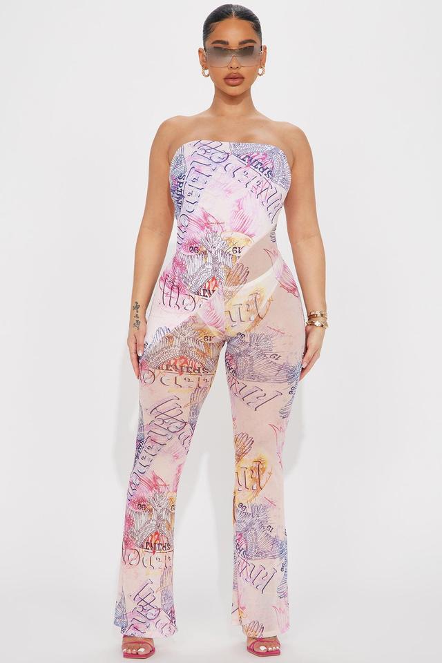 Miss Independent Jumpsuit - Pink/combo Product Image