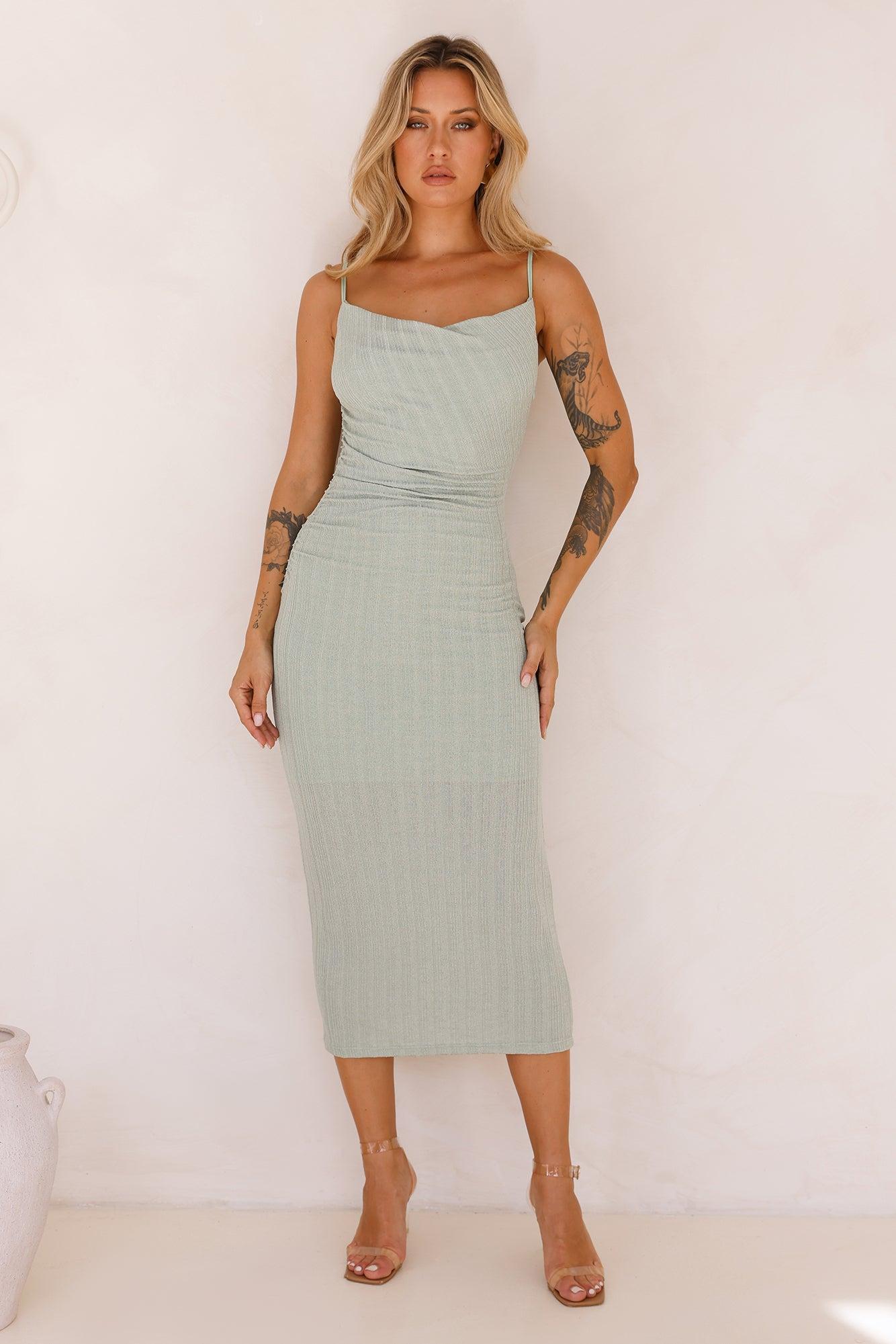 Impressing All Midi Dress Sage Product Image