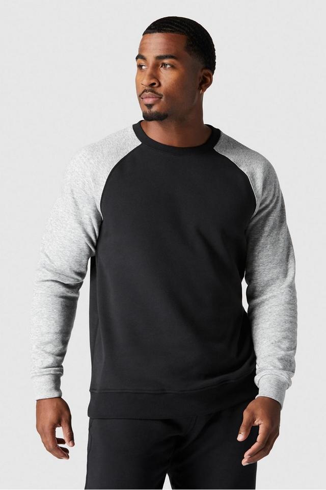 Fabletics Men The Postgame Crew male Grey Heather/Black Size XS Product Image