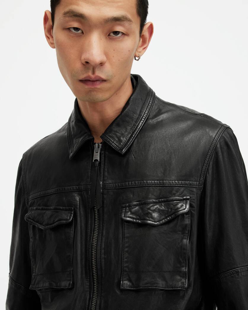 Whilby Zip Up Lightweight Leather Jacket Product Image