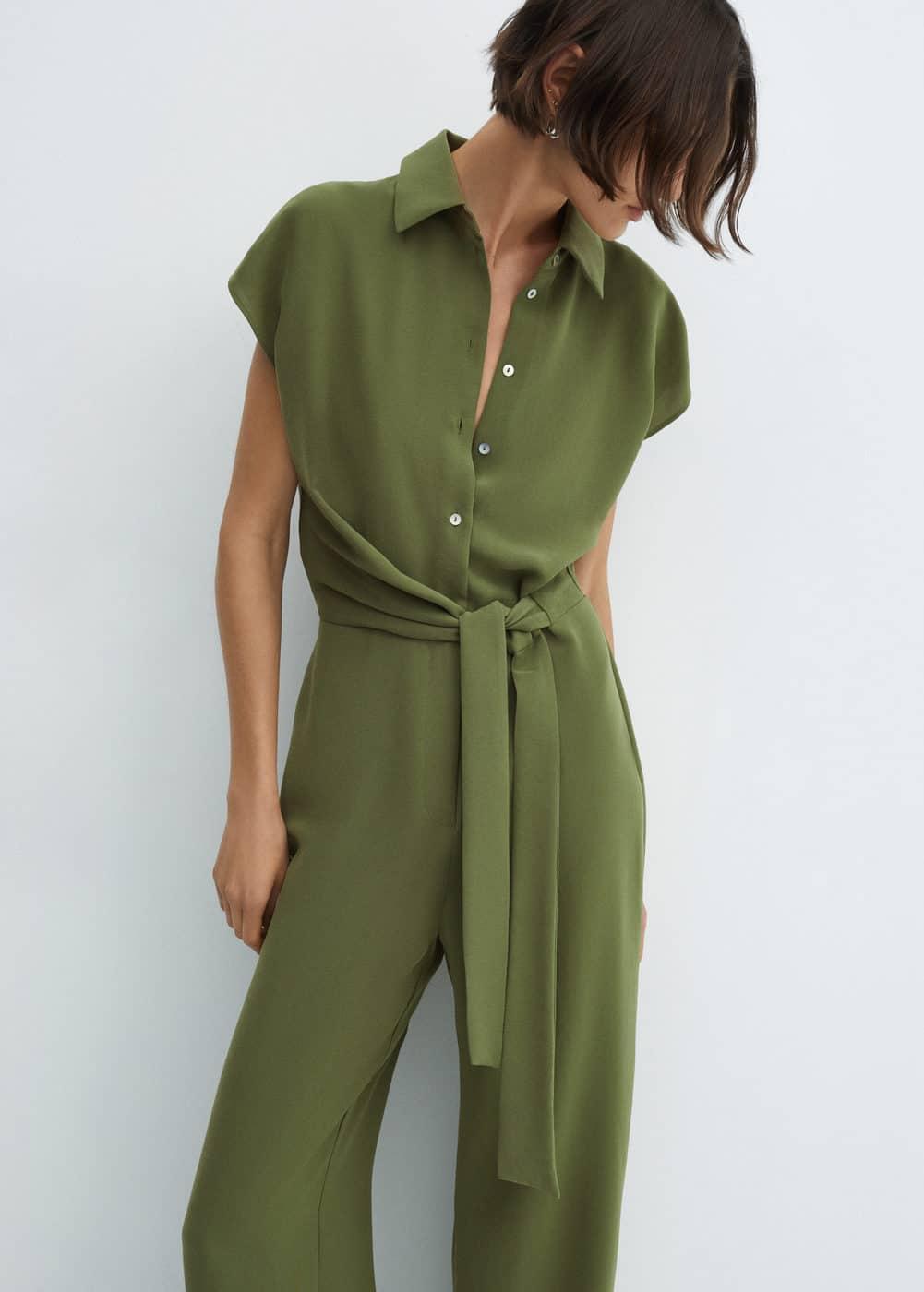 MANGO - Bow long jumpsuit greenWomen Product Image