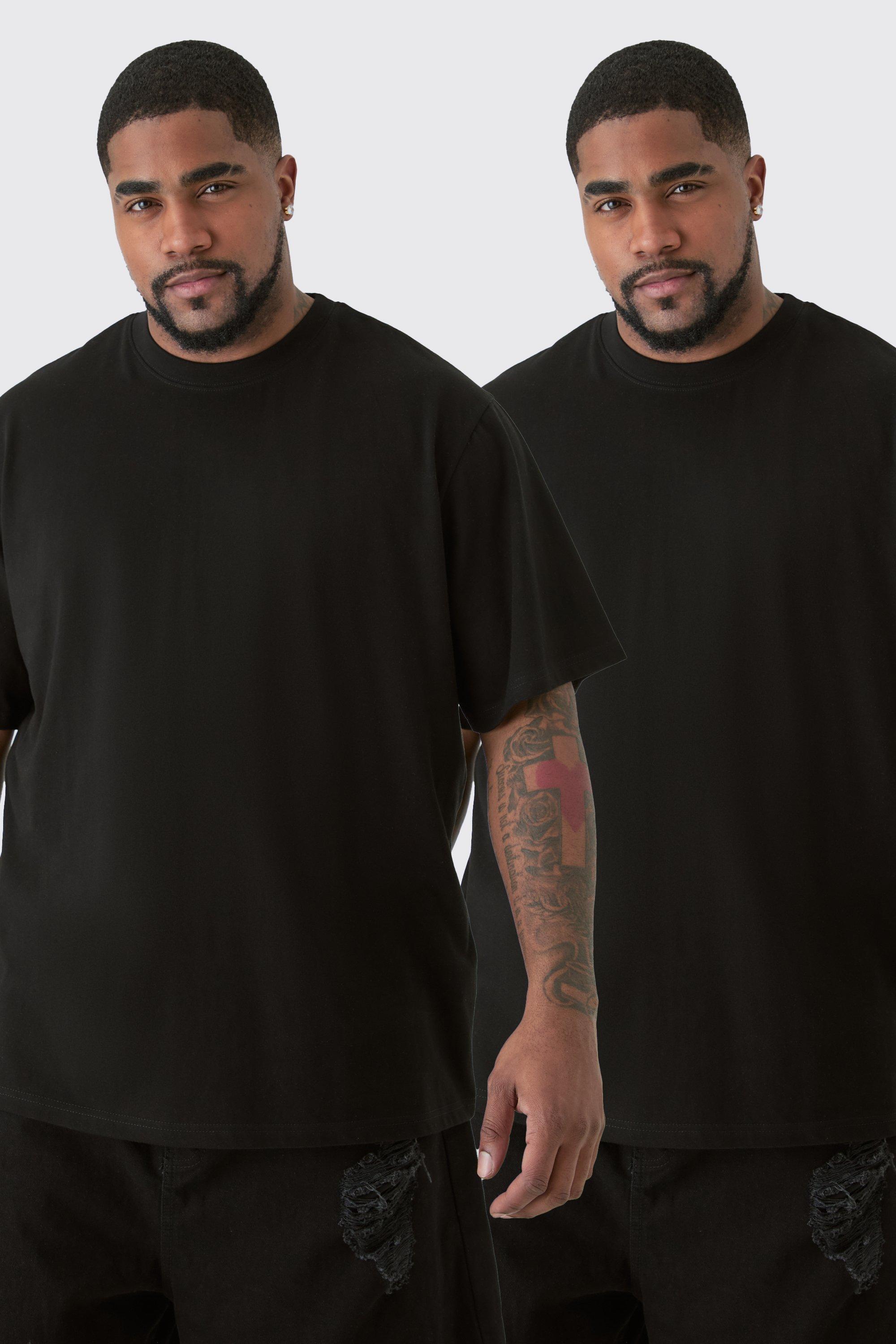 Plus 2 Pack Basic T-shirt | boohooMAN USA Product Image