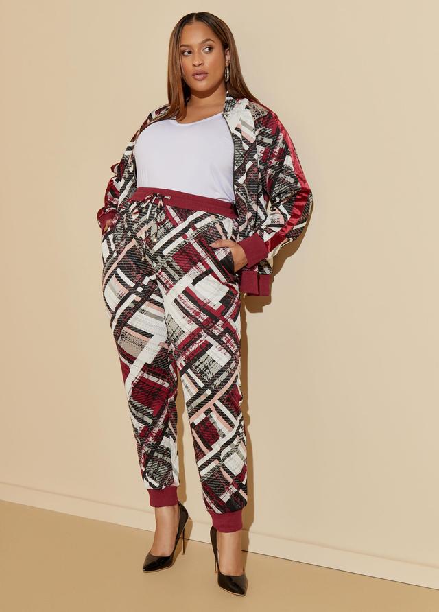 Plus Size Plaid Drawstring Joggers Ashley Stewart Product Image