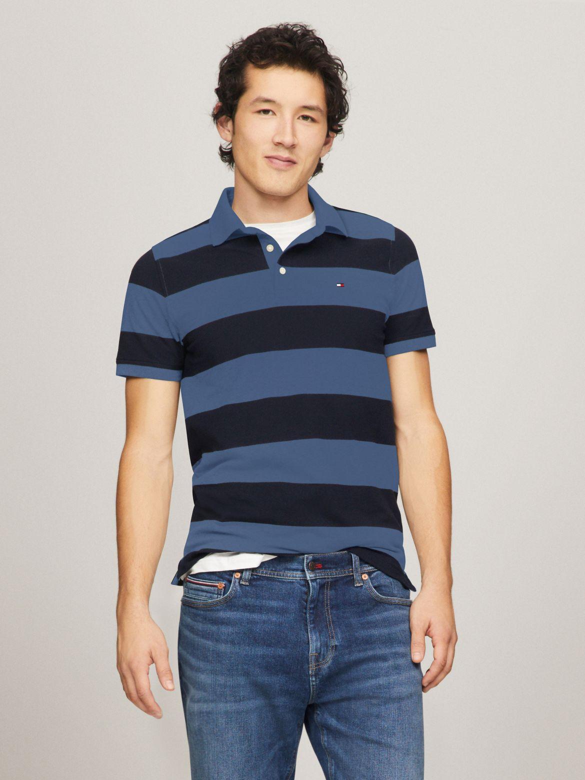 Mens Tommy Hilfiger Slim Fit Colorblock Stripe Polo Product Image