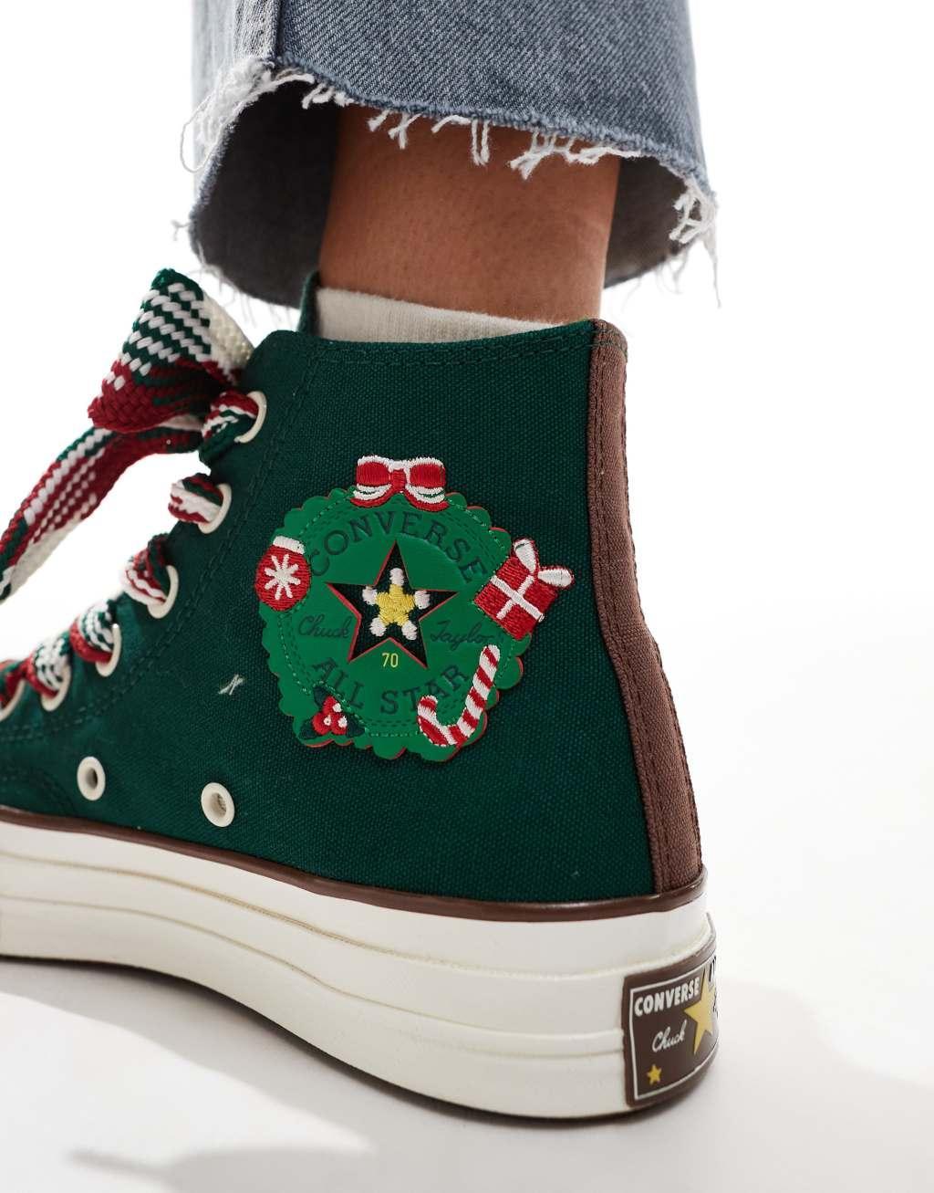 Converse Chuck 70 Christmas sneakers in green and red details  Product Image