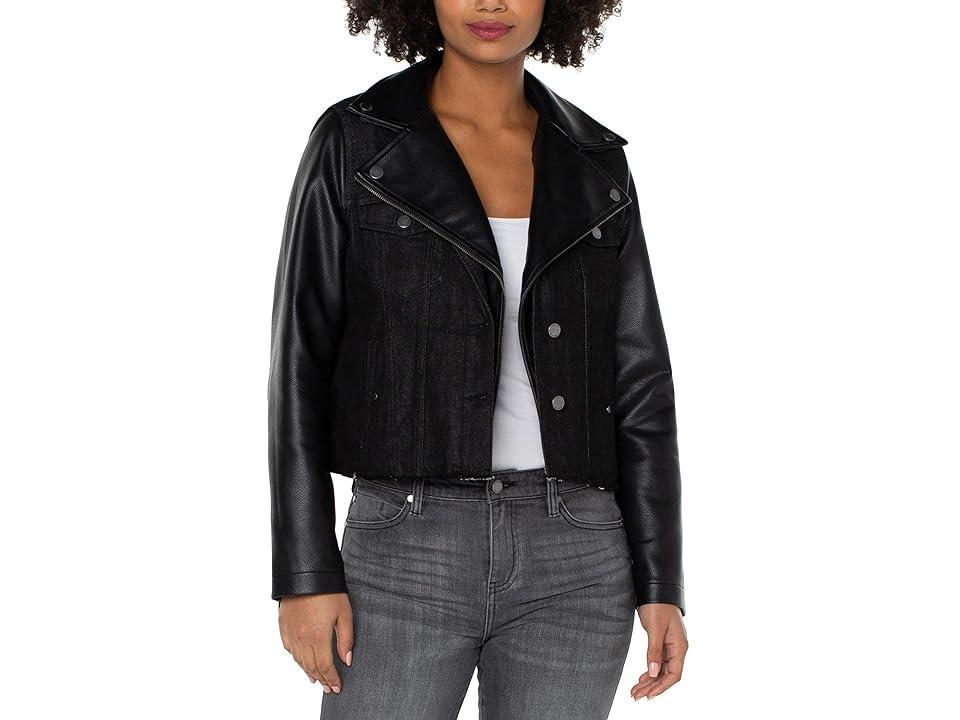 Liverpool Los Angeles Denim Hybrid Moto Jacket (Motoway) Women's Vest Product Image