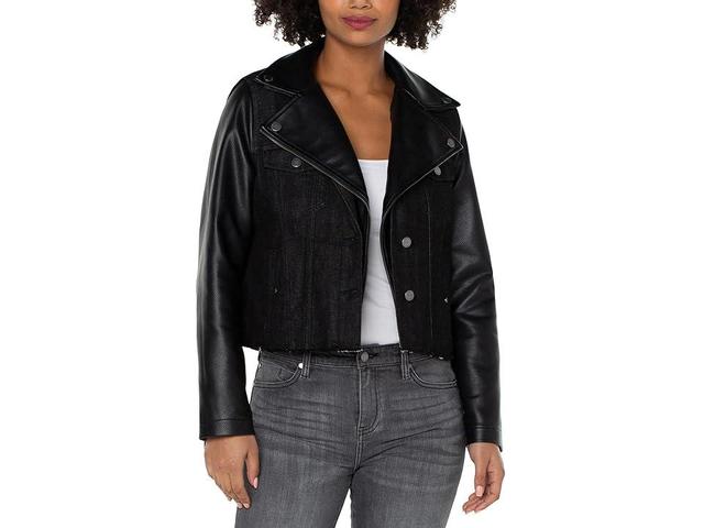 Liverpool Los Angeles Denim Hybrid Moto Jacket (Motoway) Women's Vest Product Image