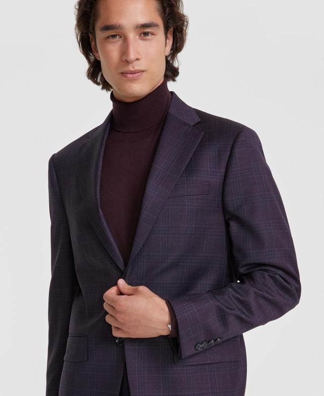 Calvin Klein Mens Slim-Fit Wool-Blend Stretch Plaid Suit Separate Jacket Product Image