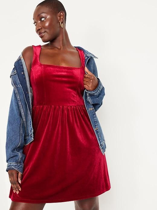 Fit & Flare Velvet Cami Mini Dress Product Image