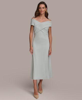 Women's Off-The-Shoulder Crossover Midi Dress Product Image