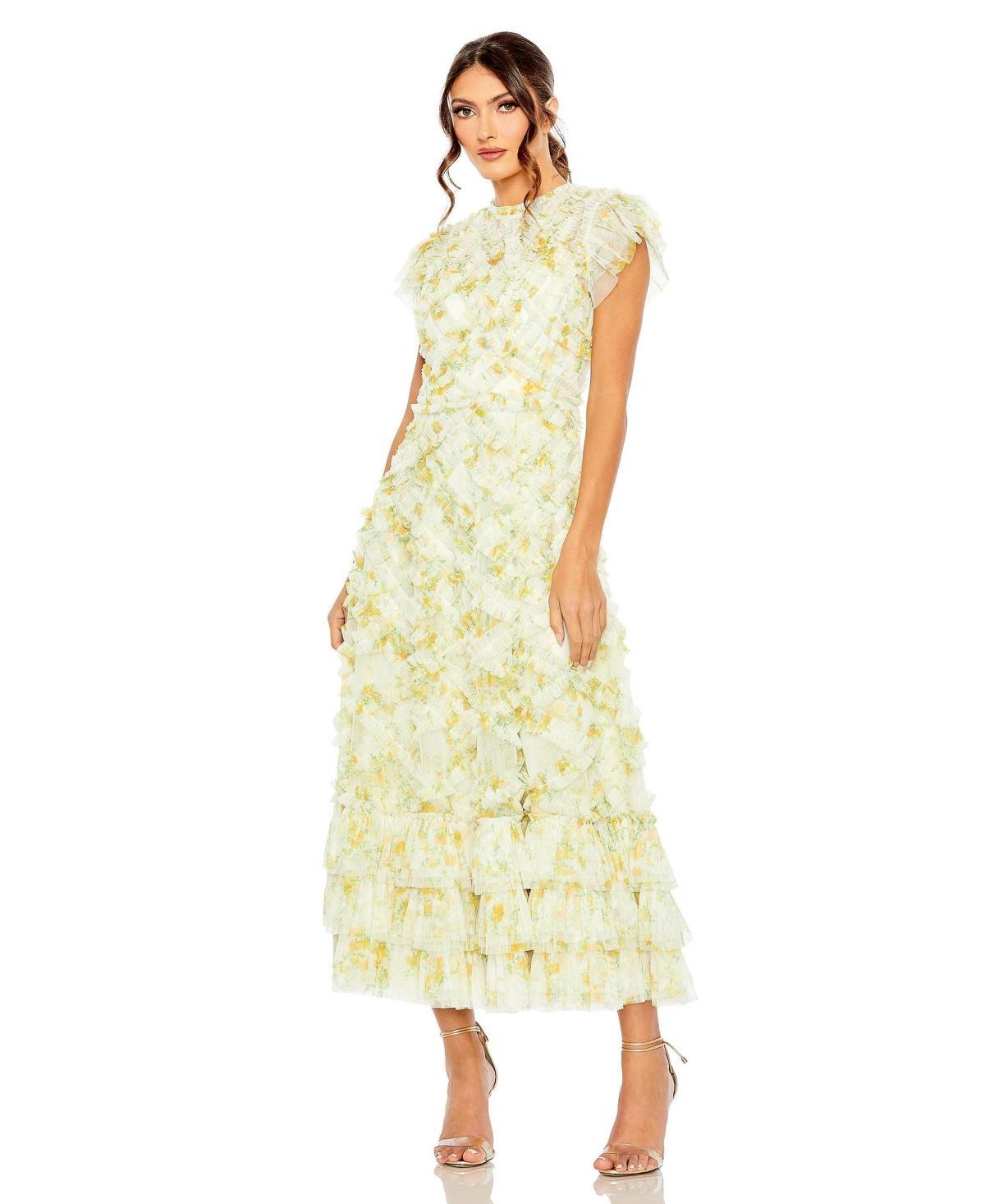 Womens Ruffle Midi-Dress Product Image