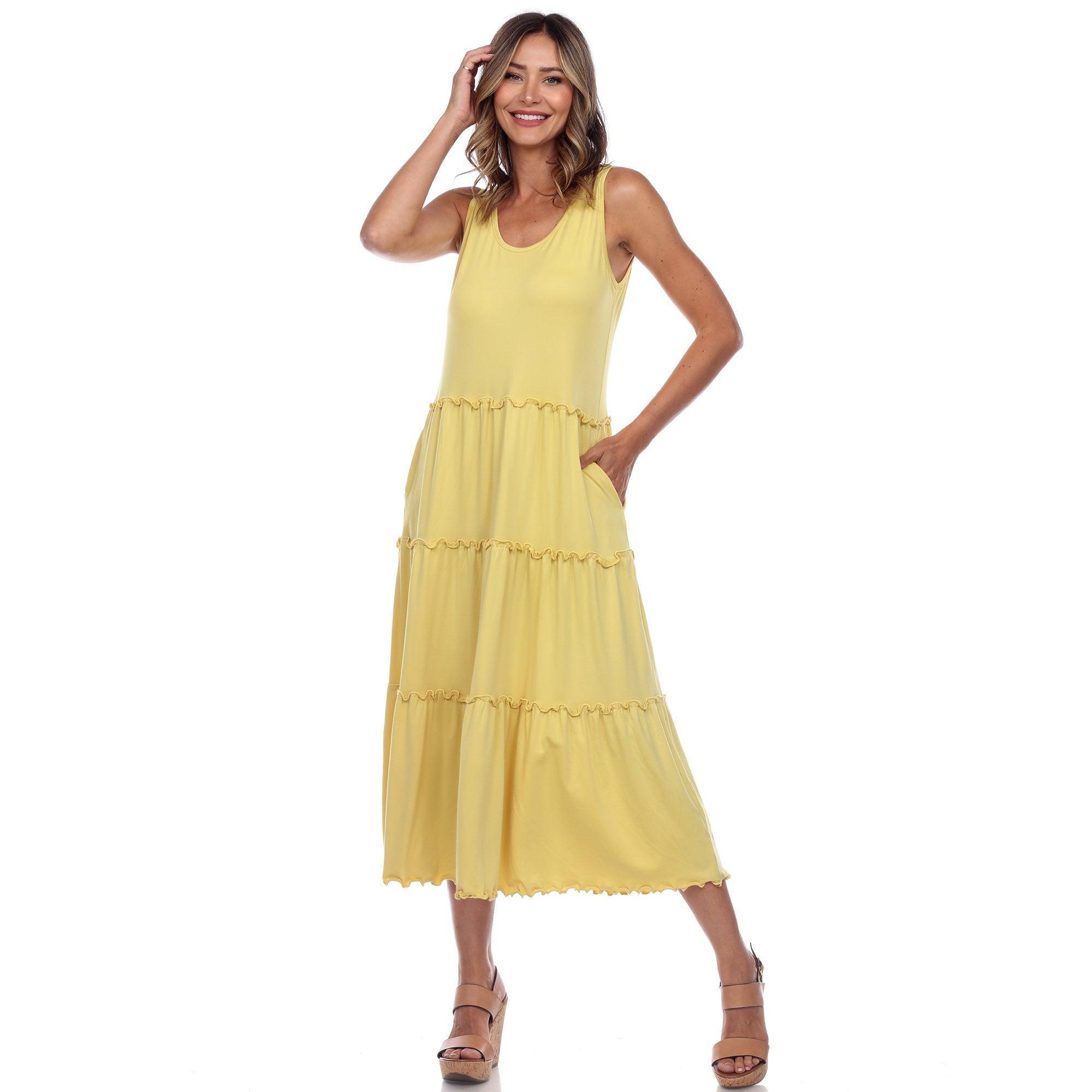 Scoop Neck Tiered Midi Dress Product Image