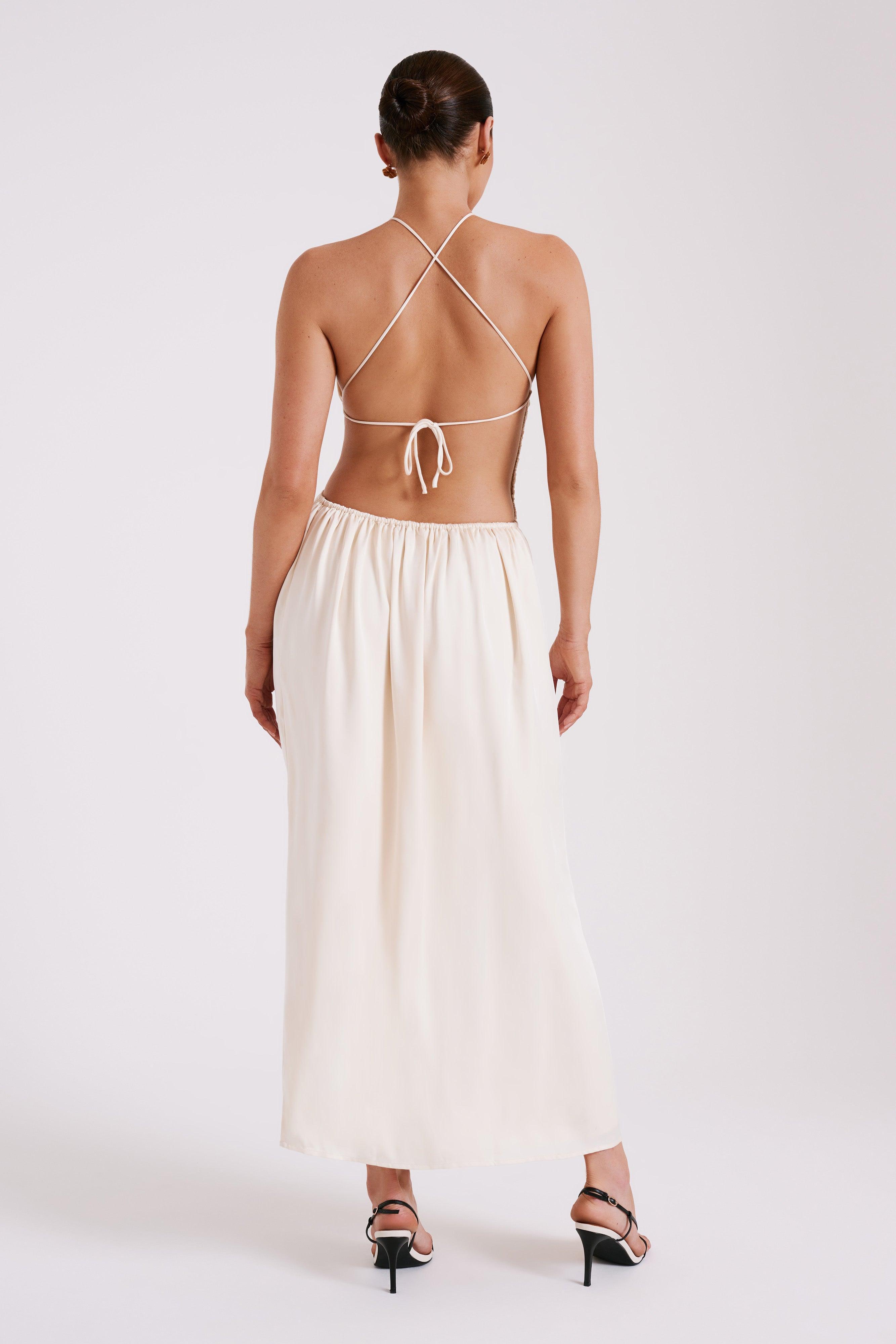 Rosalina Cut Out Maxi Dress - Ivory Product Image