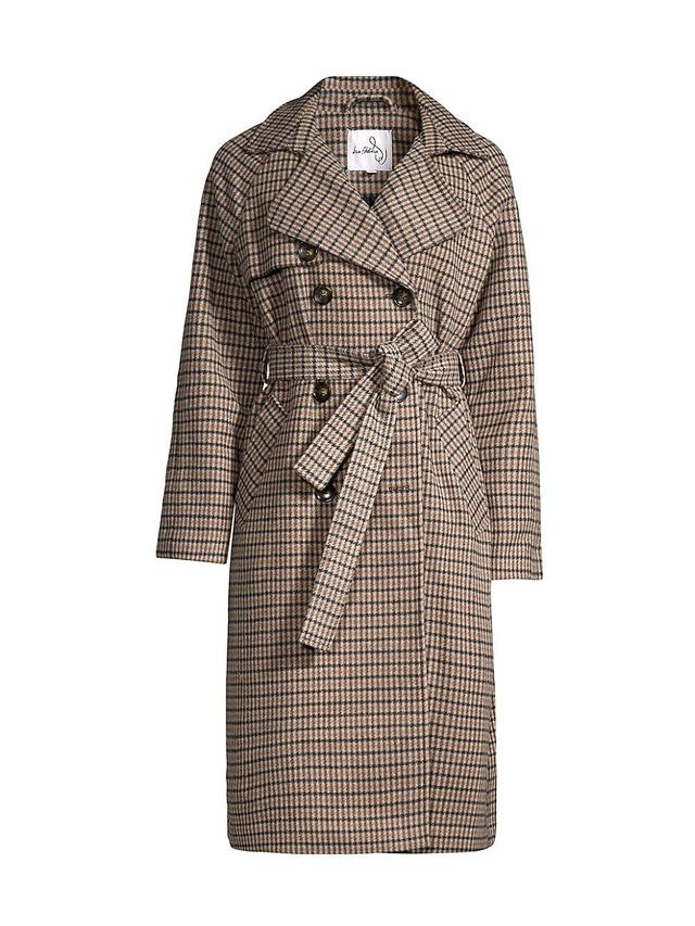 Sam Edelman Plaid Wool Blend Trench Coat Product Image