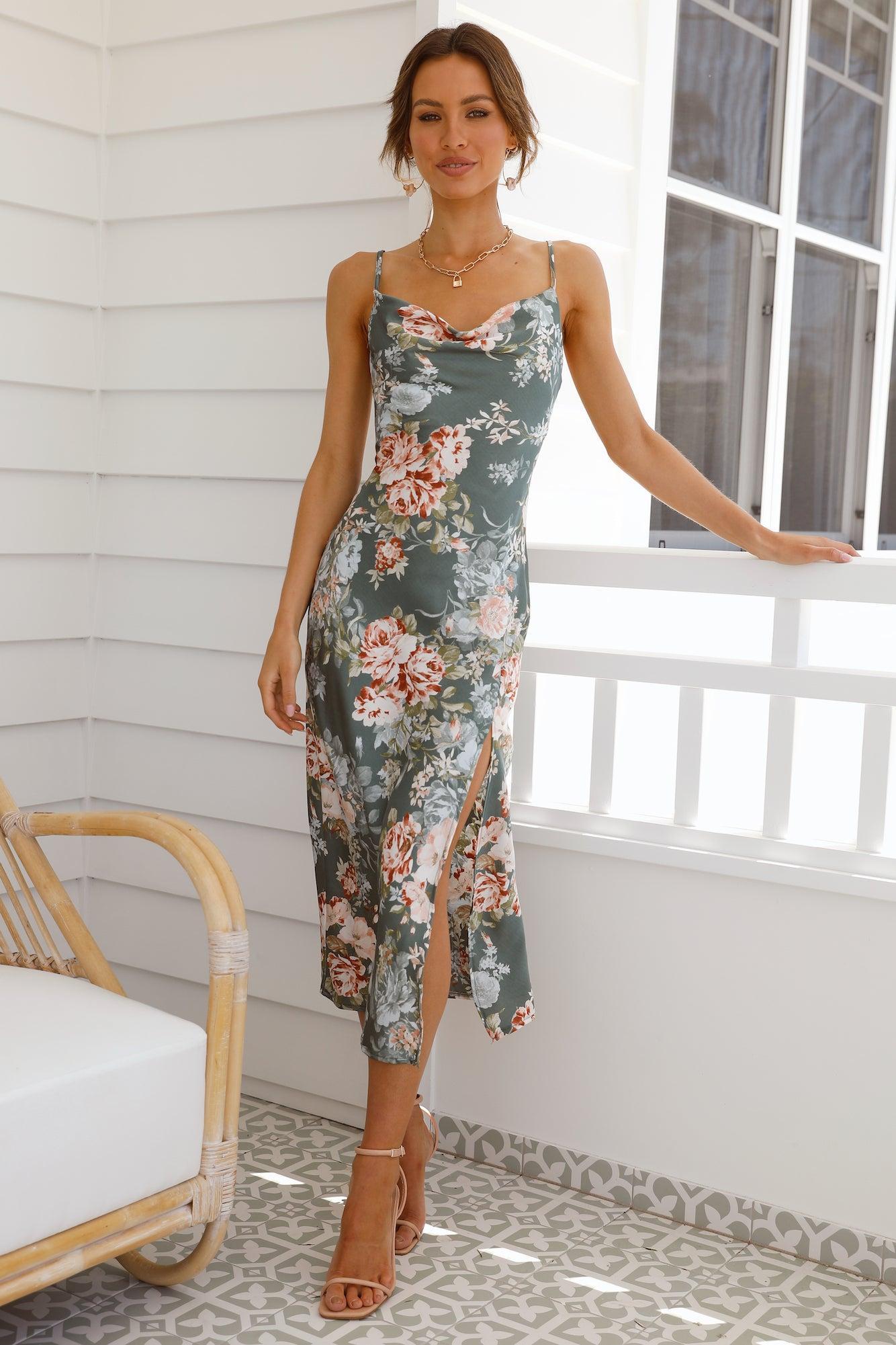 Mariposa Midi Dress Sage Product Image