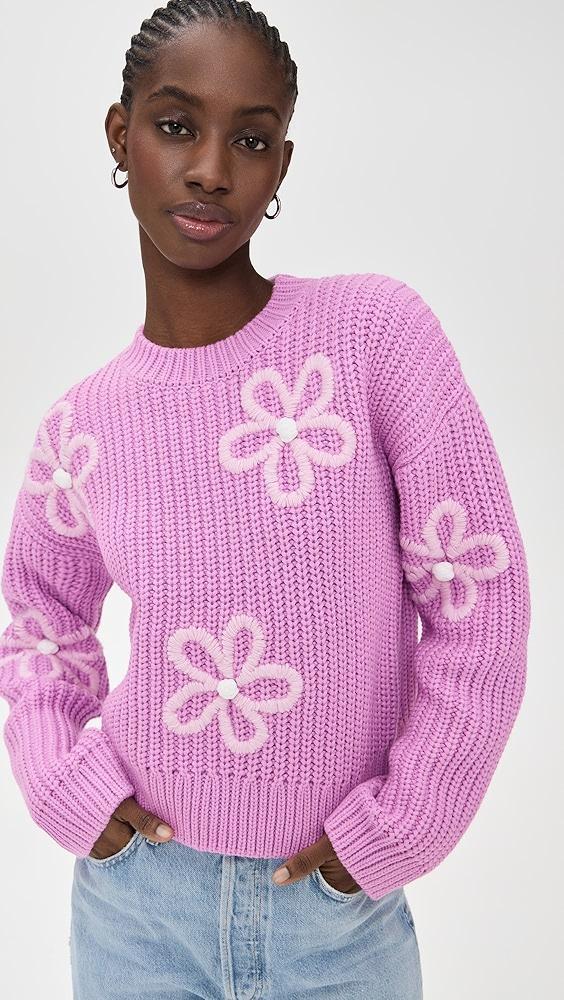 English Factory Flower Embroidery Knit Top | Shopbop Product Image