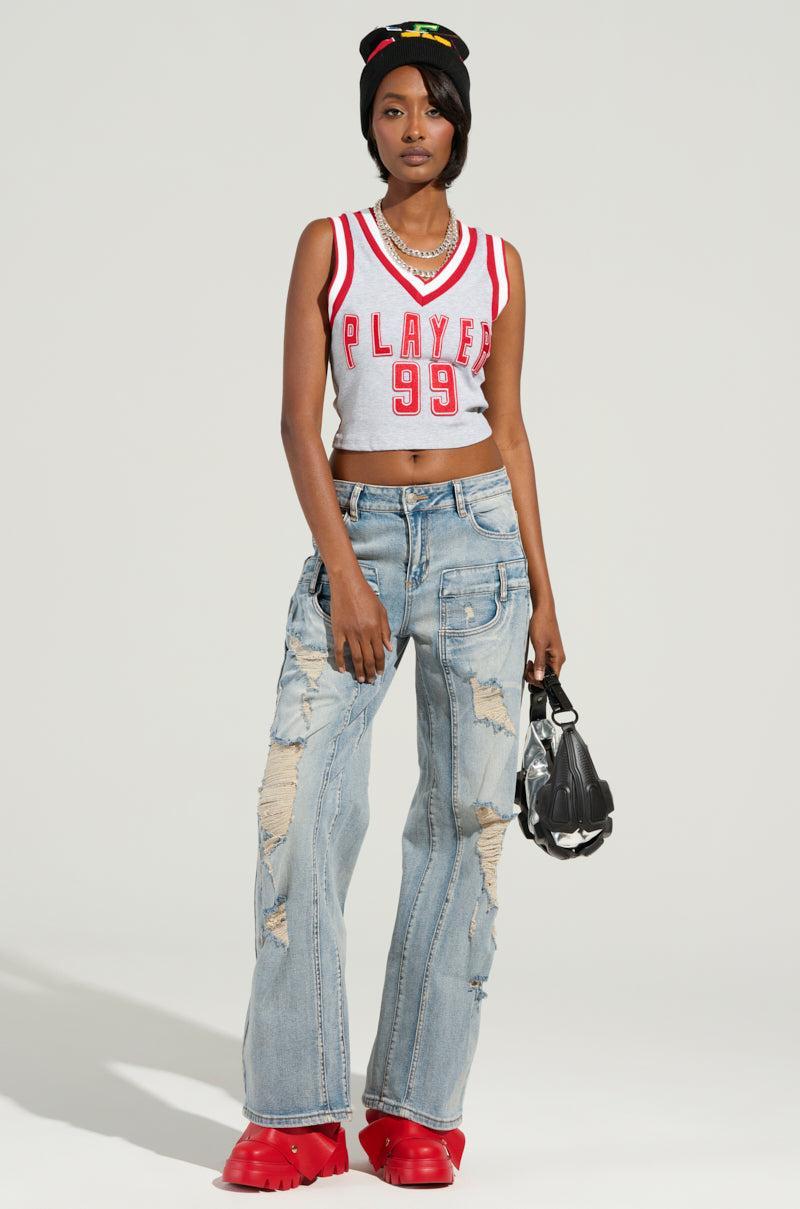 MADDIE MID RISE WIDE LEG JEANS Product Image