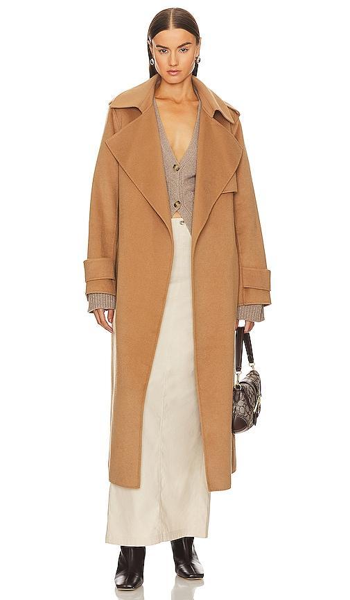 LAMARQUE Margaret Trench Coat in Brown. Product Image