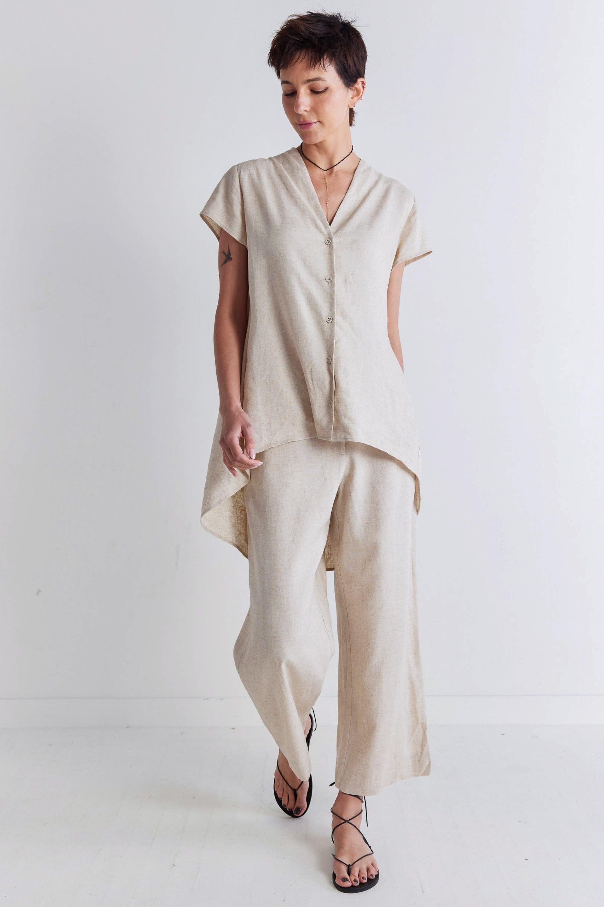 Daylight Linen High Low Blouse Product Image