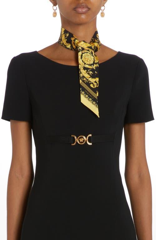 Versace Barocco Print Silk Skinny Scarf Product Image