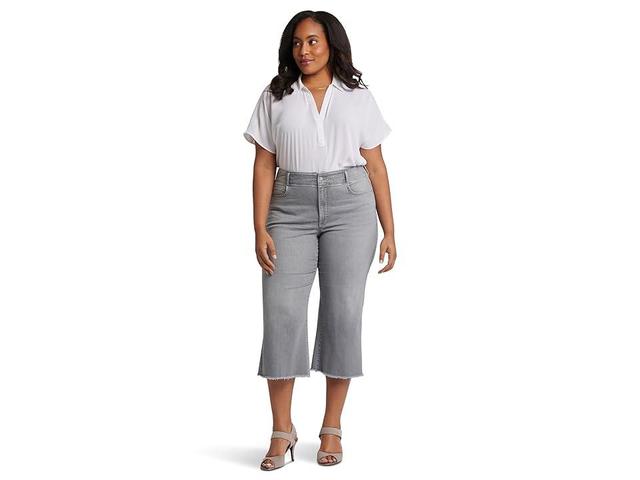 NYDJ Plus Hr Brigitte Wide Leg Capri (Rocksand) Women's Jeans Product Image