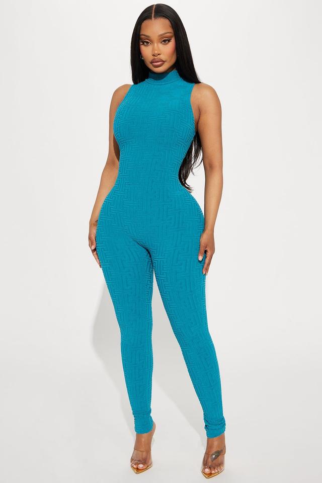 So Wavy Jumpsuit  - Teal Product Image