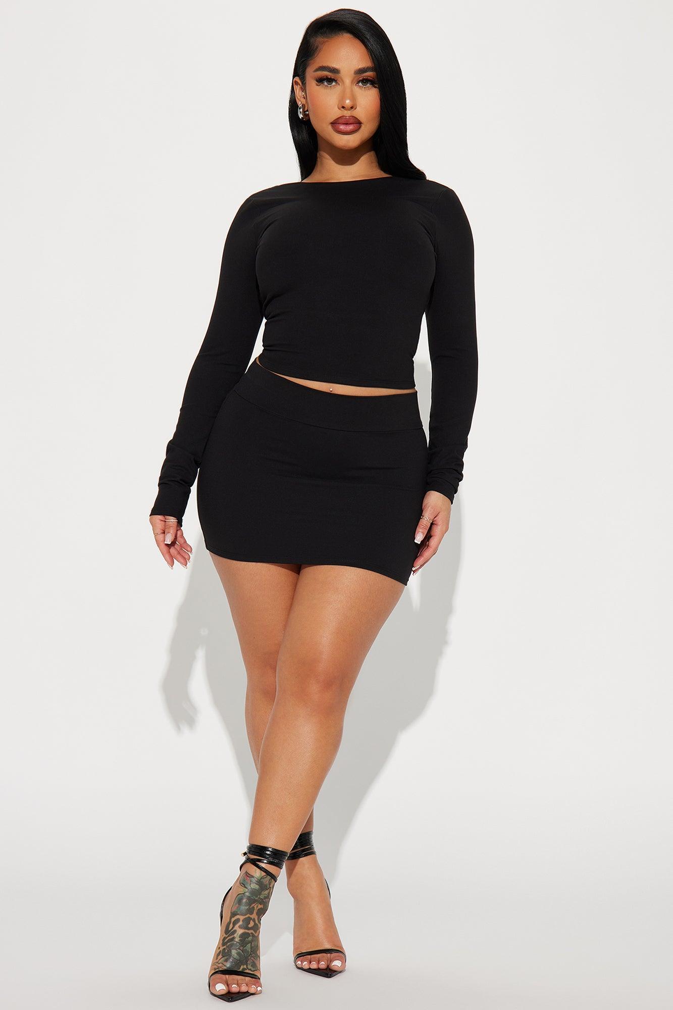 Clarissa Backless Skirt Set - Black Product Image