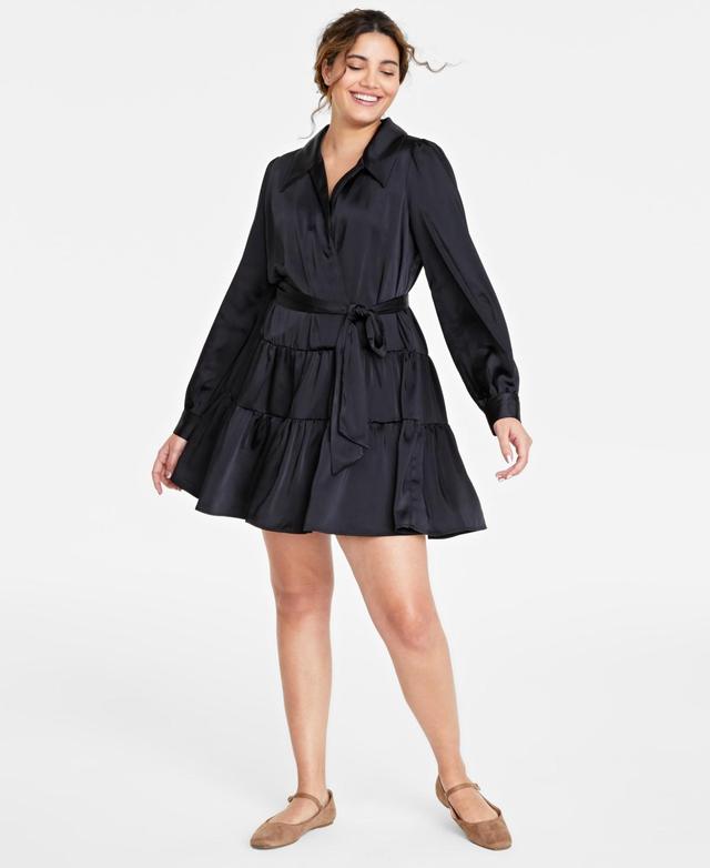 On 34th Womens Satin Wrap Dress, Created for Macys Product Image